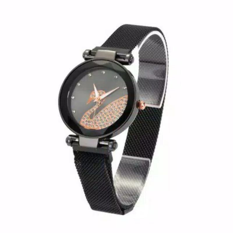 (Grosir)Jam Tangan Wanita Angsa 1 Strap Magnet(Terima Cod)