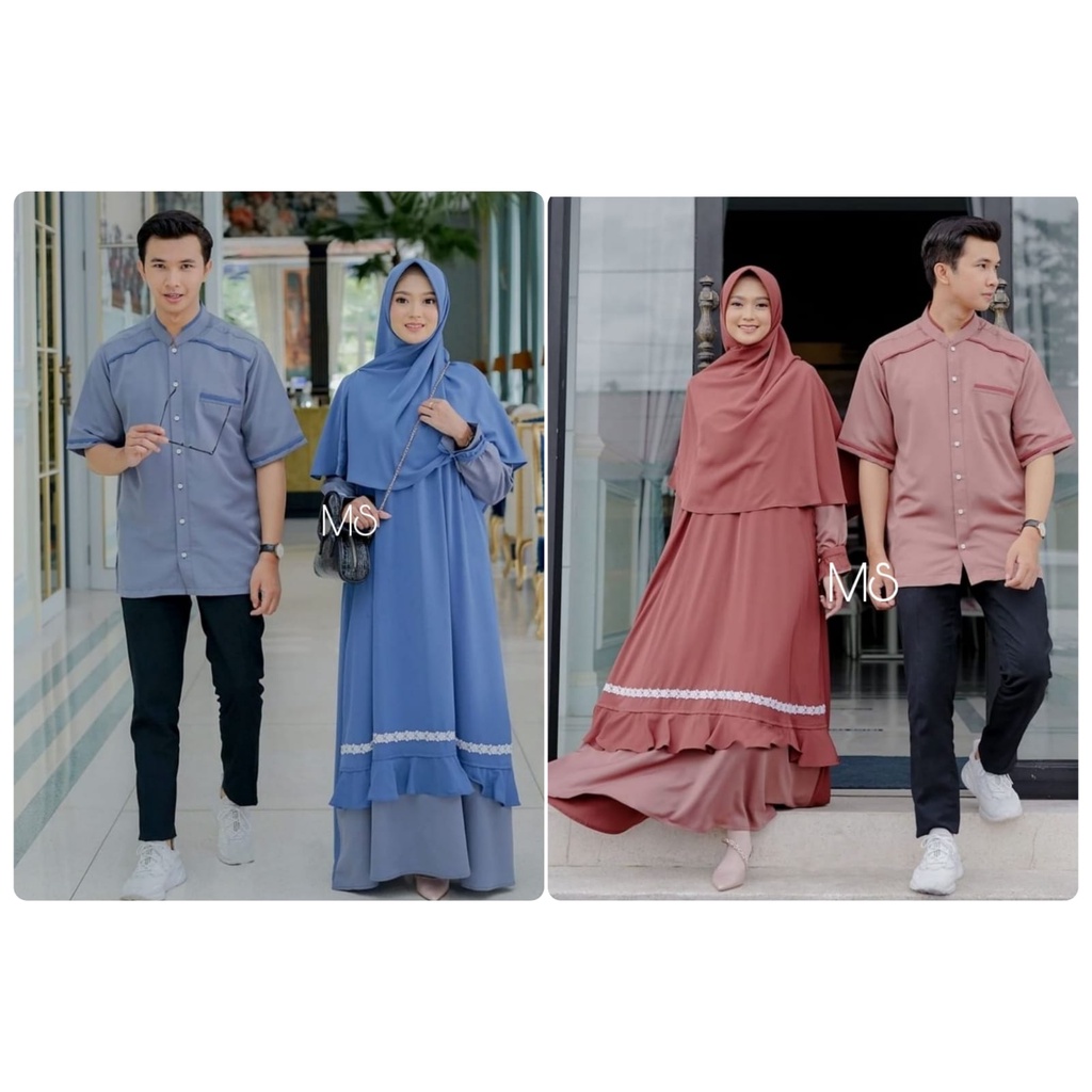 CP SHEZAZI PAKAIAN PASANGAN COUPLE KOKO DAN GAMIS MOSCREPE MS ADA VIDEO REAL PICT