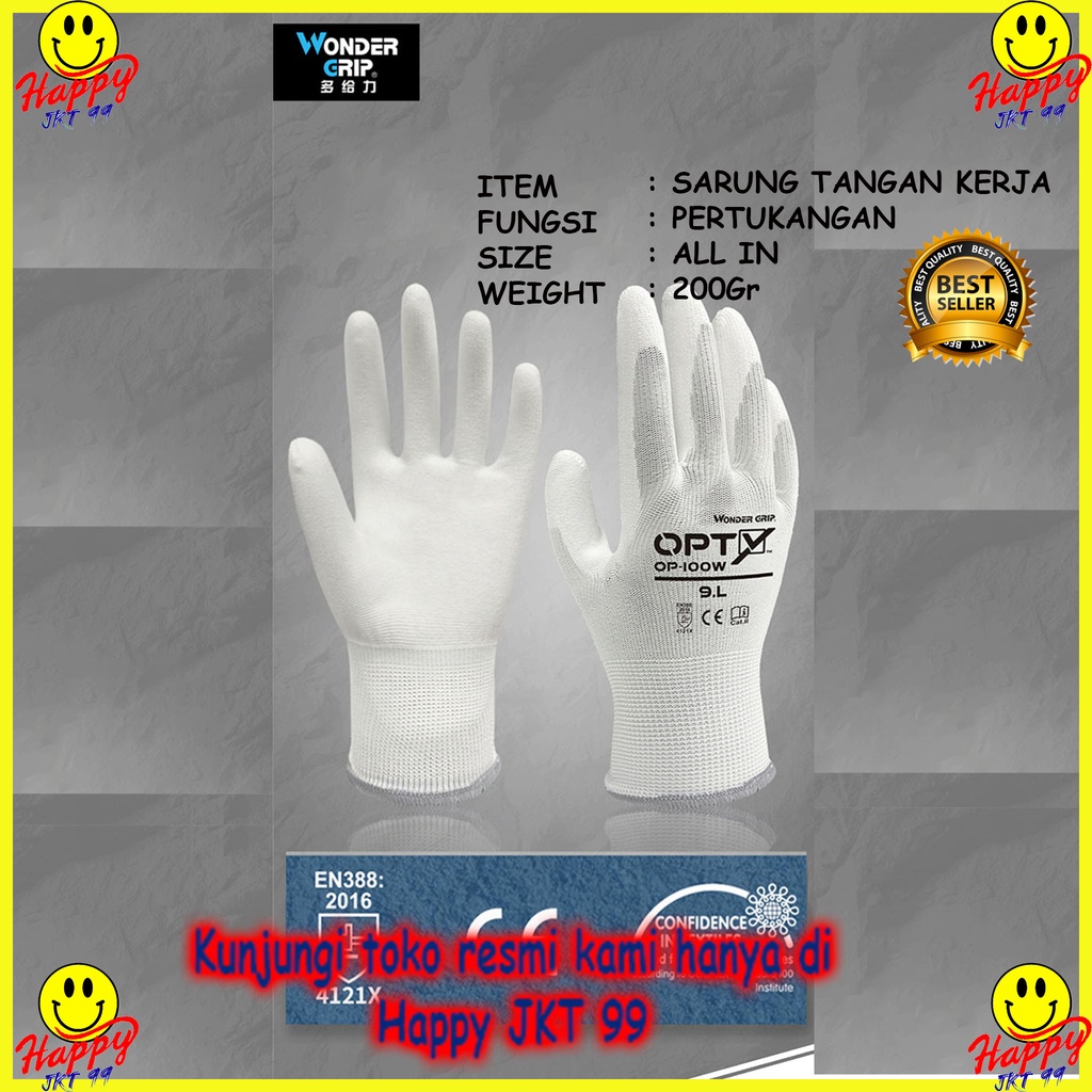 [ HAPPY JKT 99 ] SARUNG TANGAN KERJA TUKANG  POWER GRIP ANTI LICIN ANTI CUTTING DAN GUNTERO KACA DAN ANTI SLIP SAFETY GLOVES KEAMANAN PALM FIT