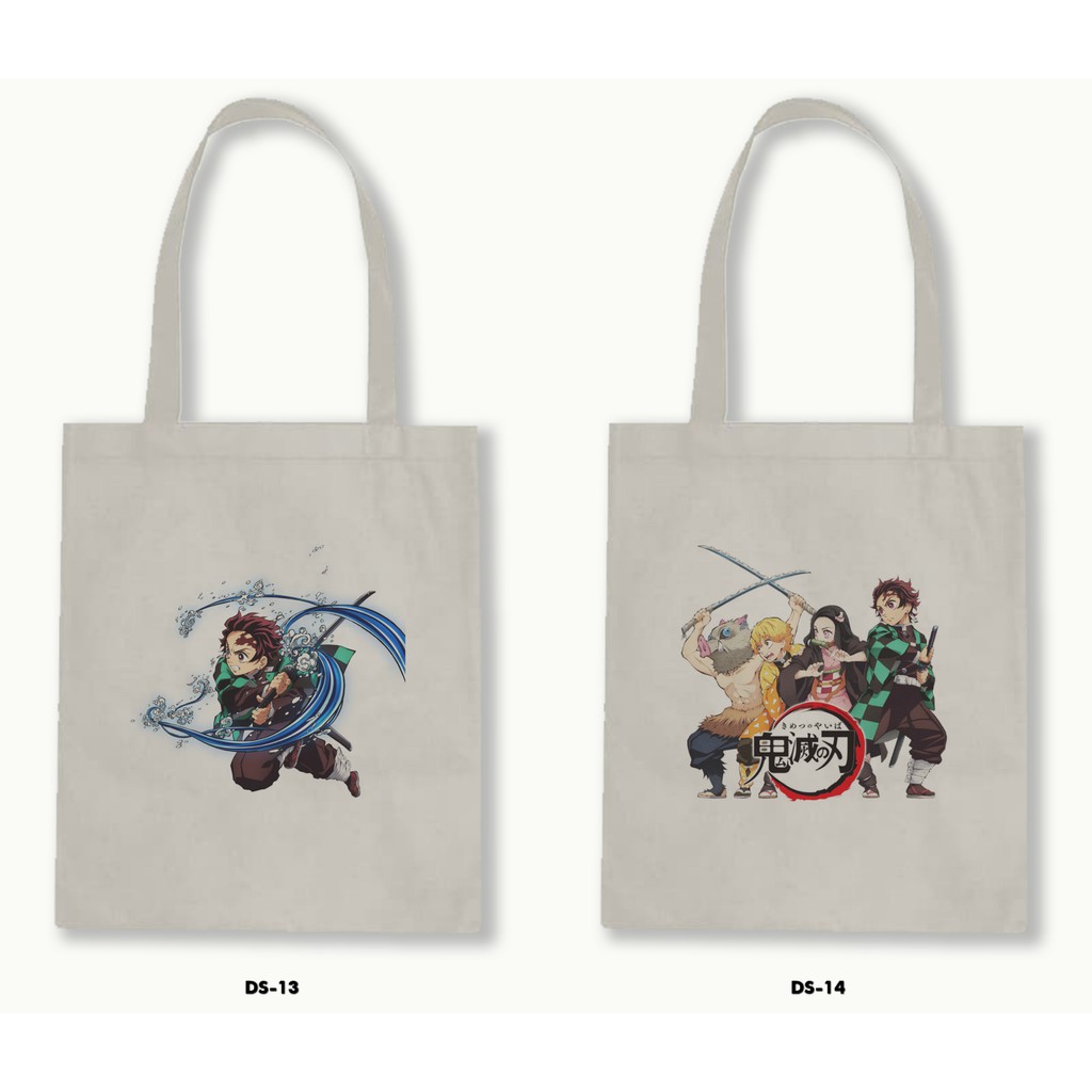 TOTE BAG BLACU - ANIME DEMON SLAYER .01