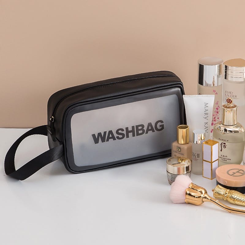 GOS Tas Kosmetik Washbag Travel Transparan Pouch Travel Make Up Bag Waterproof
