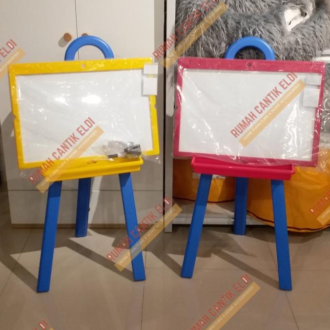 

Papan Tulis Anak Berdiri Magnet 2 Sisi (GRATIS Spidol & Kapur)