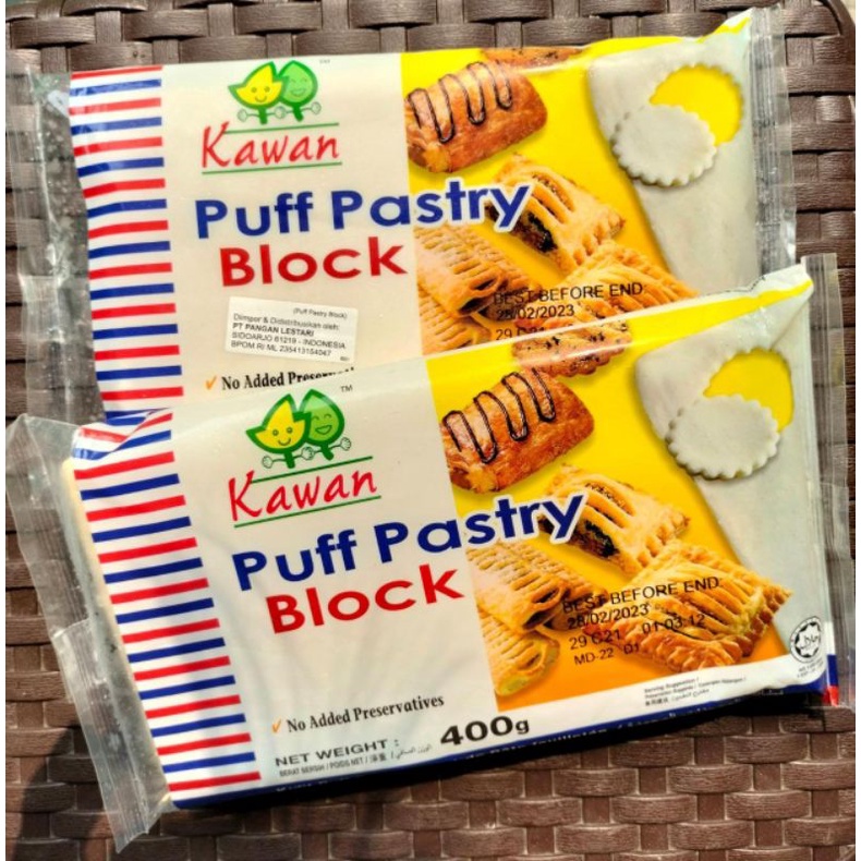 

PUFF PASTRY BLOCK KAWAN 400G 10 × 20 / Kulit roti kotak kawan