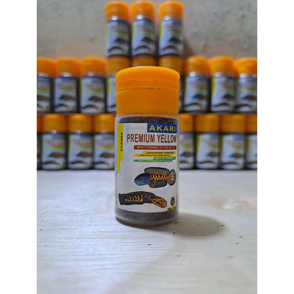 Pelet Akari Premium Yellow Channa 1mm Repack 10gr Pelet Ikan Baby Channa