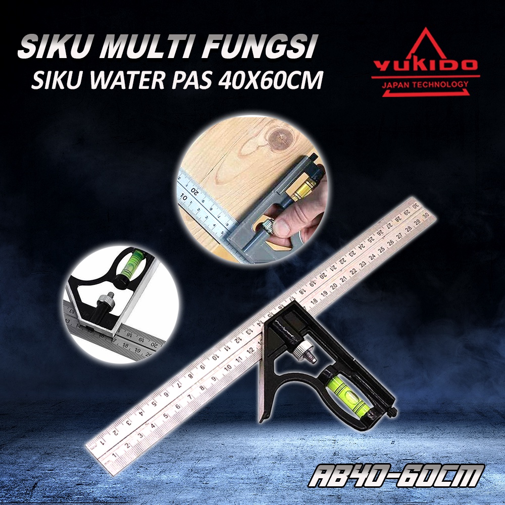 

Stainless Steel Ruler Penggaris Besi Penggaris Tukang Siku Mistar Multifungsi ada Waterpass Penggaris Besi 30cm/Ruler/Mistar Besi/Penggaris Stainless