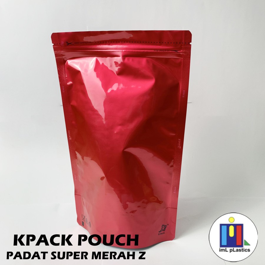 K pack Standing Pouch Merah Super Aluminium Foil 1100gr - per PCS / Lembar