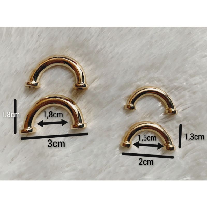 2pcs Gawang D baut rosegold ukuran 1.8cm