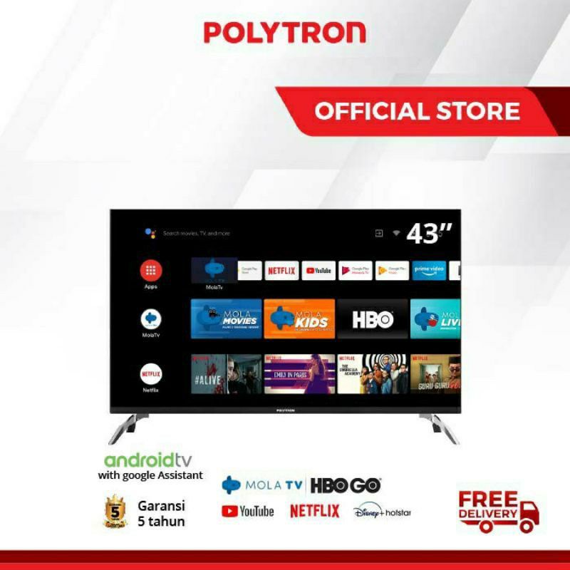 TV LED POLYTRON 43 INCH SMART TV ANDROID 43 AG 9953
