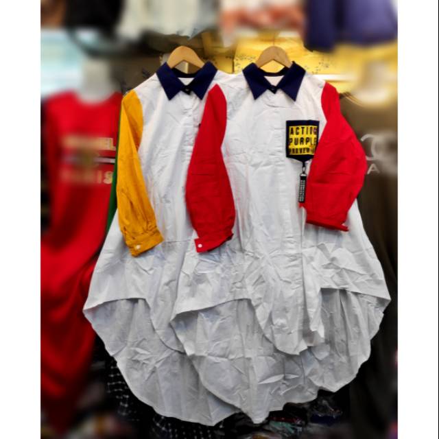 Kemeja remaja tunik panjang belakang pendek depan import