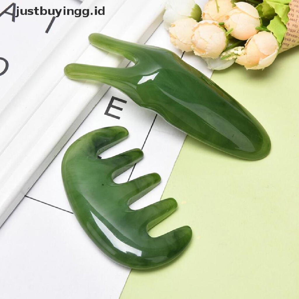 [justbuyingg.id] Natural Crystal Gua Sha Board Head Massage Nose Eyes Face Wrinkle Lifting Tool ID