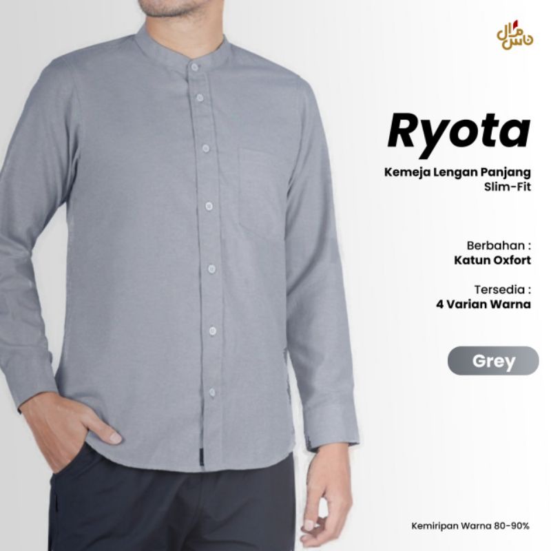 Kemeja Pria Ryota  Modern Lengan Panjang Slimfeet