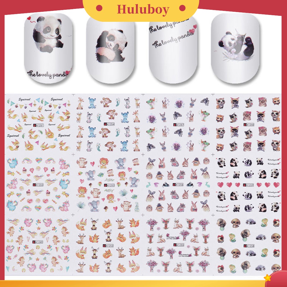 Huluboy Huluboy♡ 1 Lembar Stiker Kuku Transfer Air Motif Bunga / Dream Catcher Untuk Dekorasi Manicure DIY