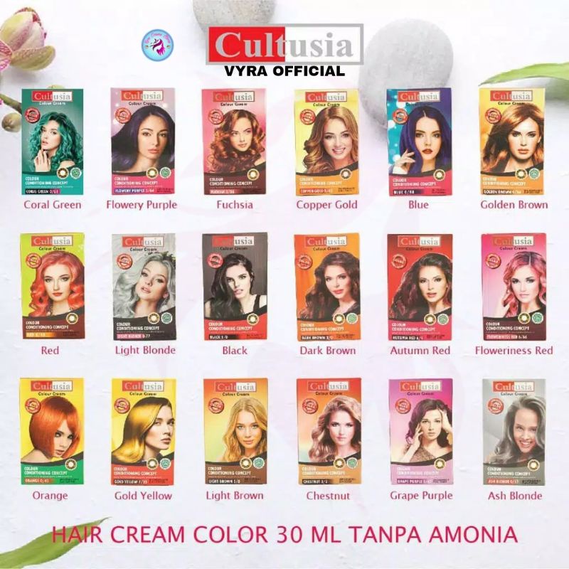 CULTUSIA Hair Color 30ml / Pewarna Rambut / Cat Rambut Permanent