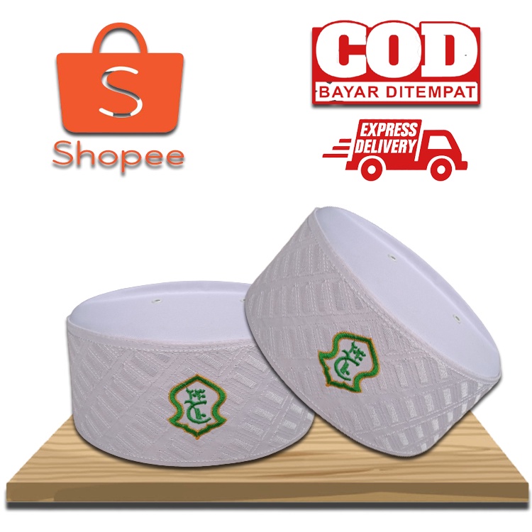 PECI ASSAGOFAH PUTIH BORDIR HIJAU