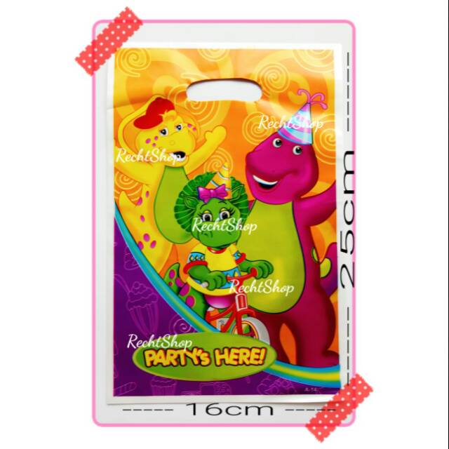 Plastik snack ulang tahun ukuran kecil karakter barney ...