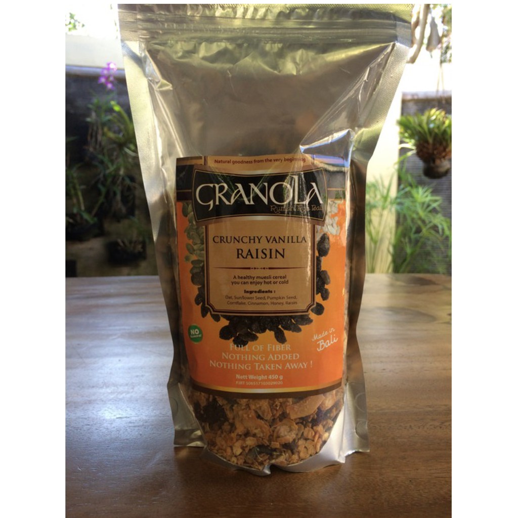 Granola Crunchy Vanilla Raisin Rumah Roti Bali 450 Gr Packing Bubble Wrap Aman Shopee Indonesia