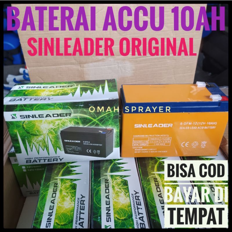 Baterai Accu Aki Sprayer Tengki Elektrik 10AH 12Volt SINLEADER