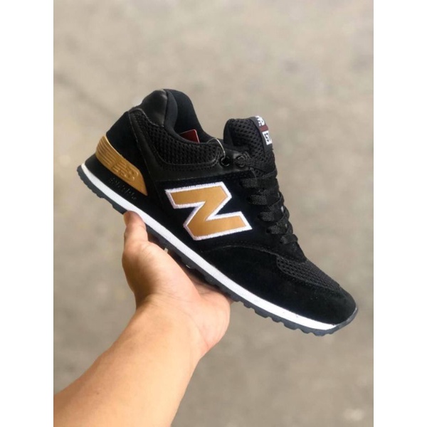 SEPATU NEW BALANCE 574 HITAM LIS COKLAT