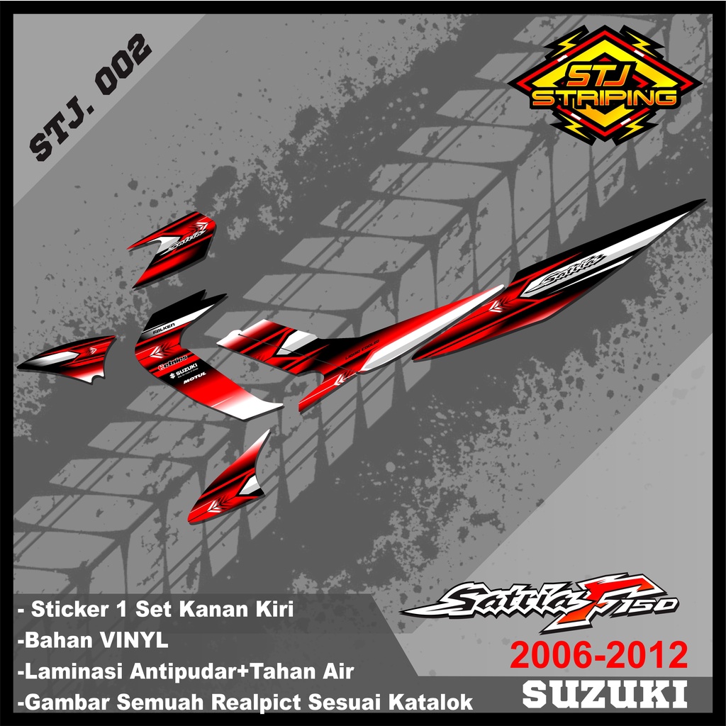 Sticker Striping SATRIA FU 2006/2012 - Stiker Striping  Variasi Motor SATRIA FU 2006/2012 Desain Rac