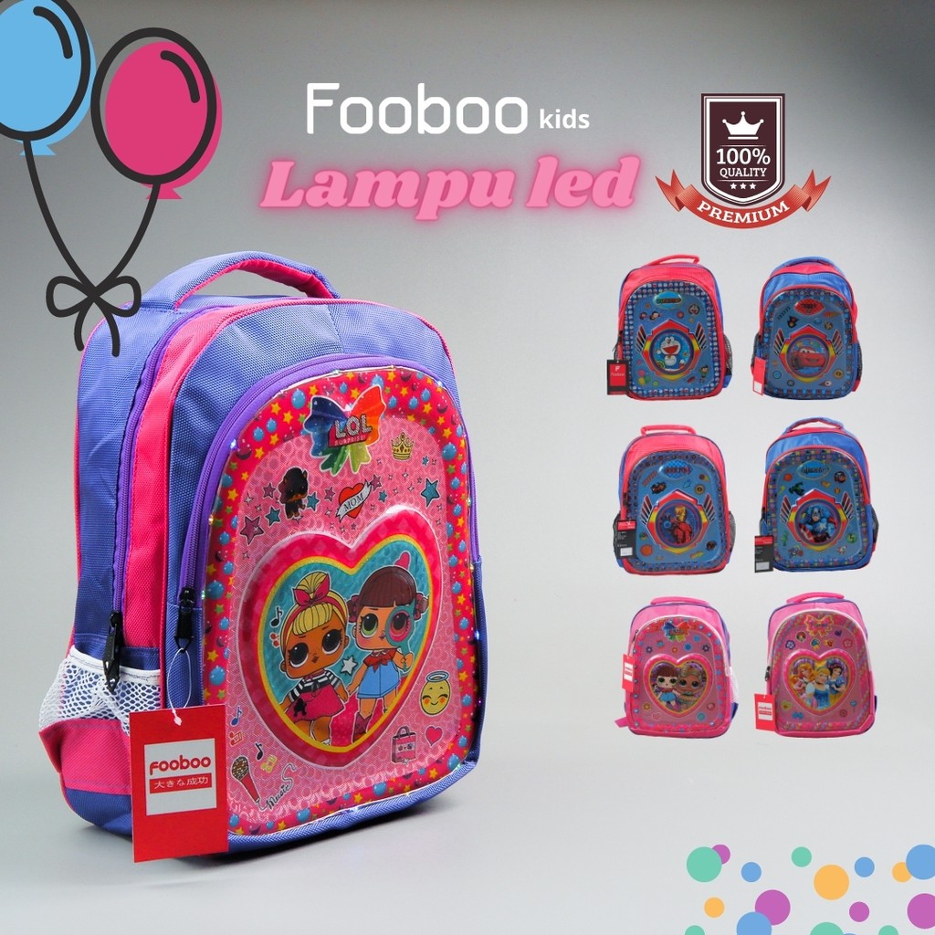 TAS SEKOLAH RANSEL ANAK / TAS SEKOLAH ANAK PEREMPUAN LAKI LAKI KARAKTER LOL TIMBUL LAMPU LED 781