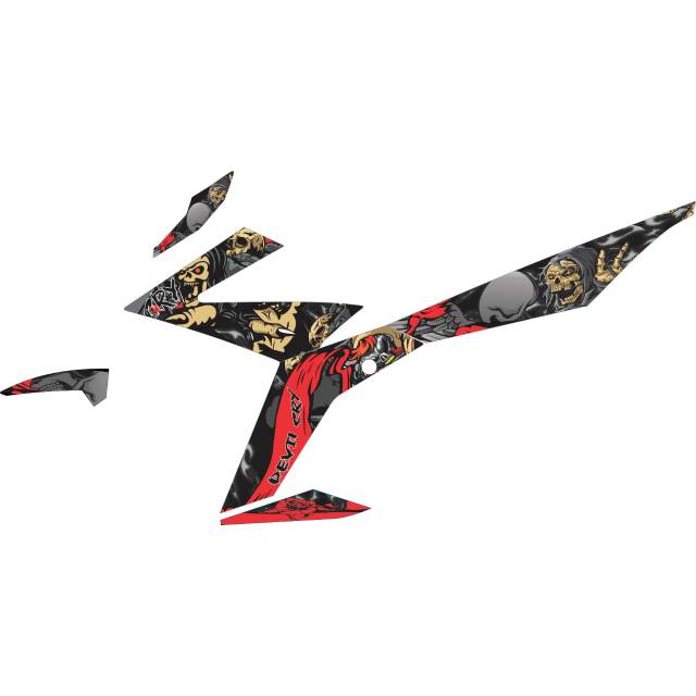 Stiker Striping satria fu fi skull vaariasi costum motor satria f150 anti luntur costum