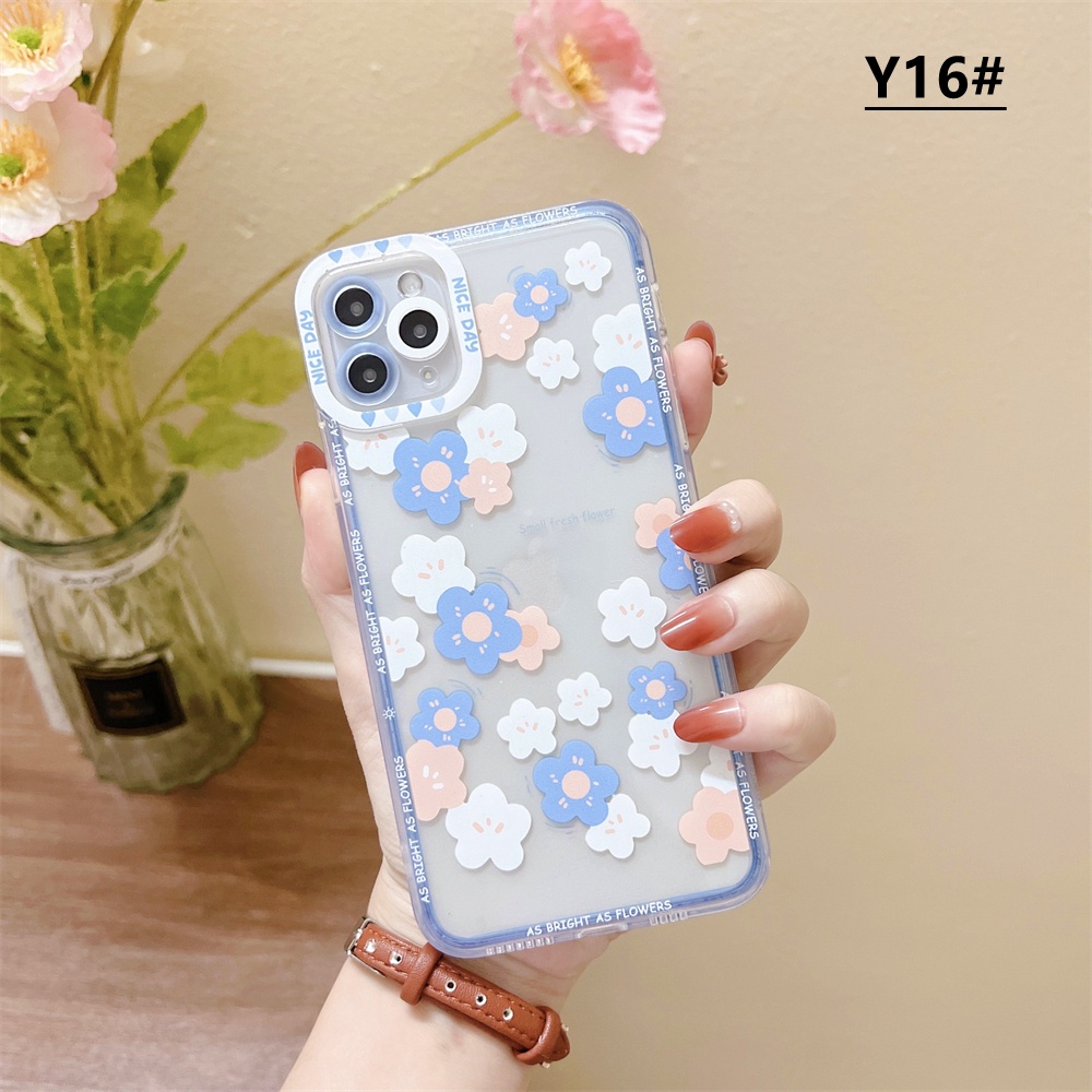 Casing Soft Case TPU Motif Bunga + Daun Untuk Infinix Note 12 G96 Infinix Hot10Play Hot11 Hot11s Smart 5 Hot9Play Hot8 Hot9 Note10Pro Hot10s