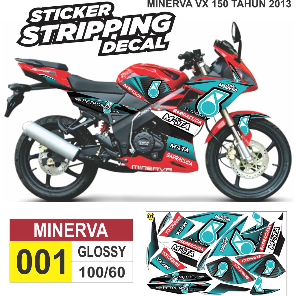 Sticker decal striping minerva vx 150 semifullbody variasi petronas packing aman