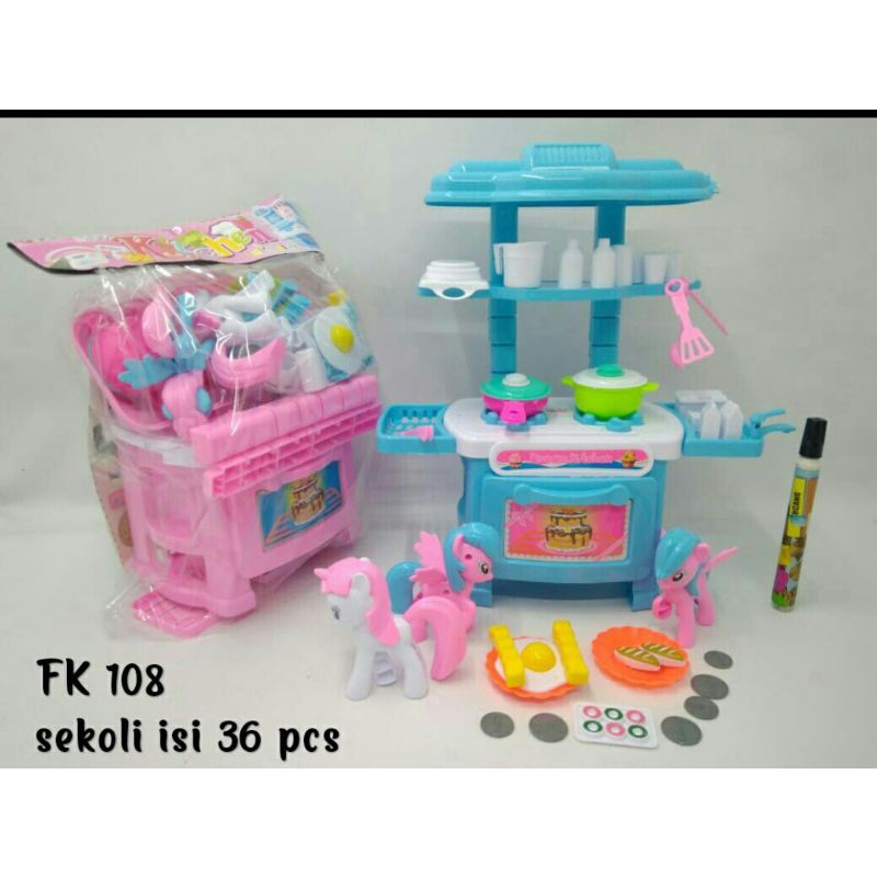 mainan kitchen set little poni