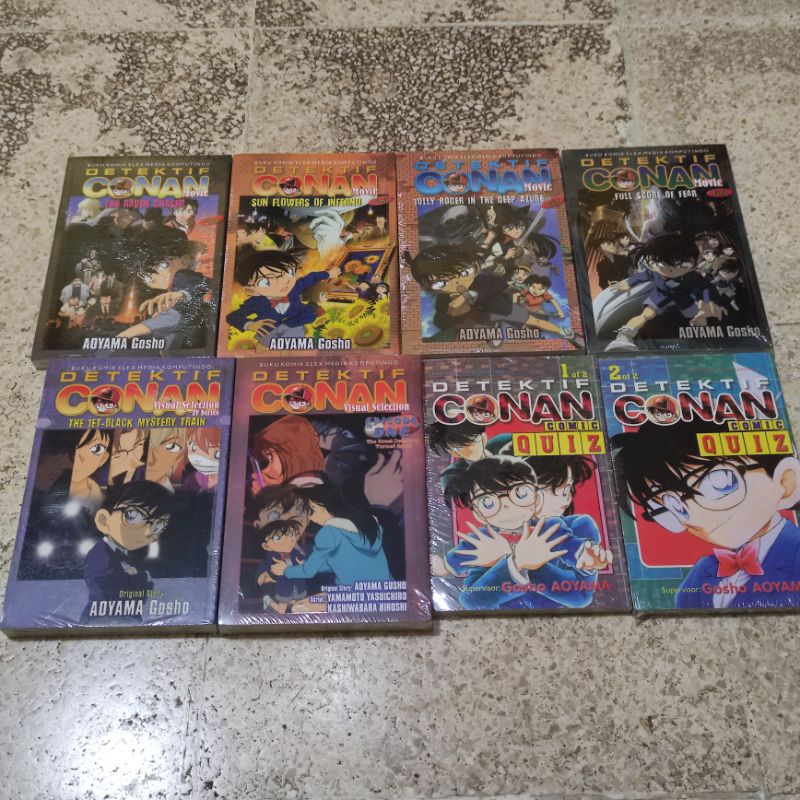 komik cabutan detectiv conan movie sun flowers of inferno, the raven chaser ,  the jet black mystery