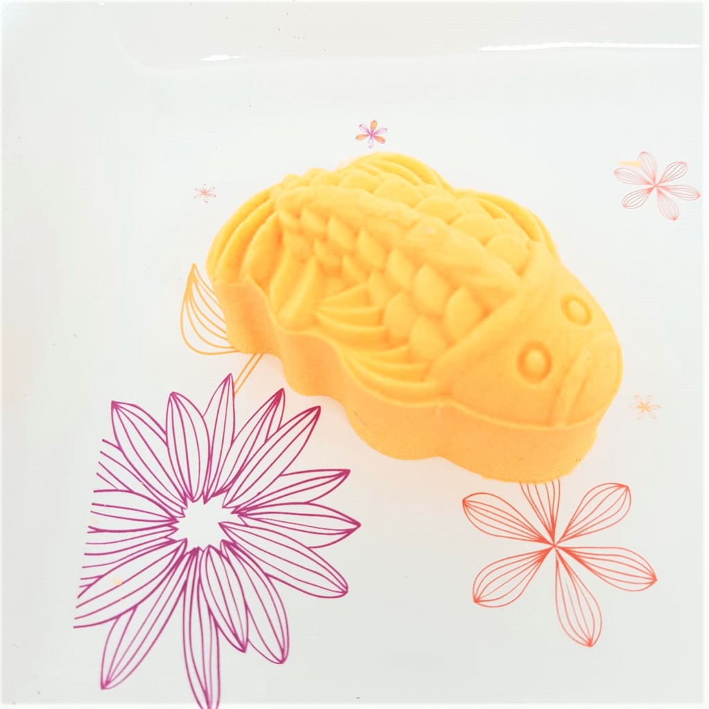 (1pc) cetakan kue bulan (50gr) mooncake press mold PREMIUM-GOLD FISH