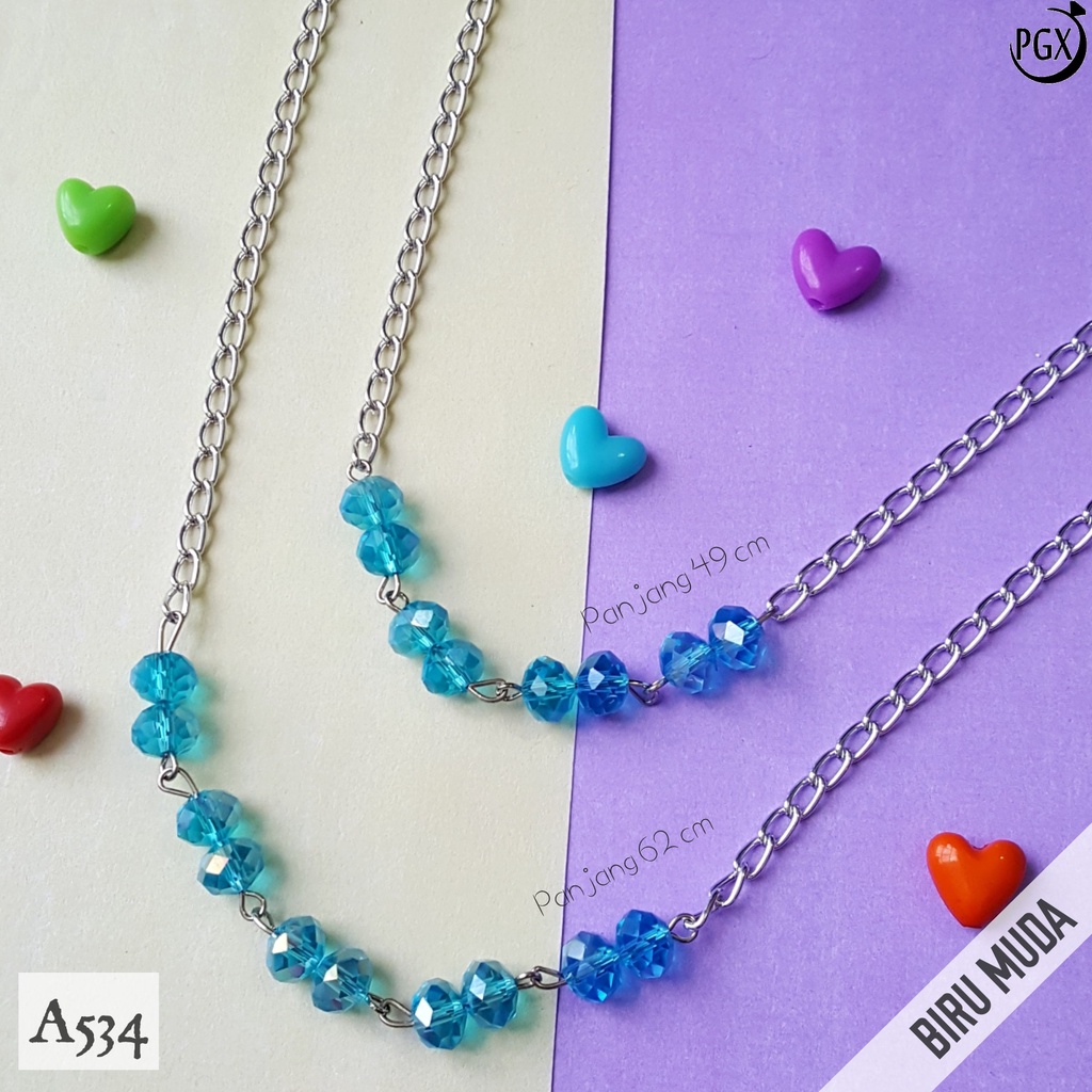 PGX Kalung Wanita Korea Rantai Multilayer - Kalung Panjang Hijab - Aksesoris Wanita A534