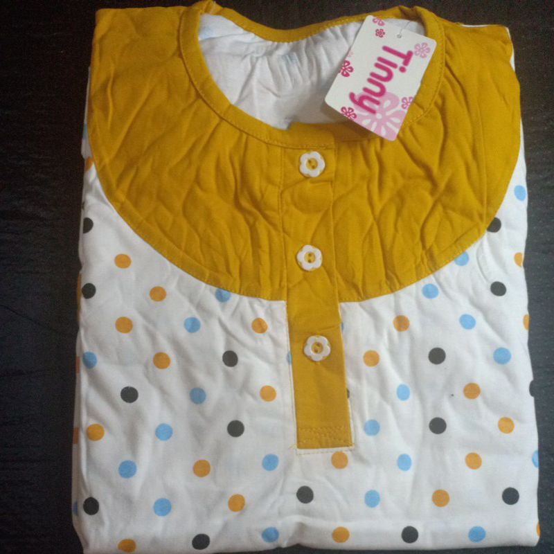 flo_style-baju tidur 3/4 jumbo kaos tebal lorita tinny by Sofie termurah/terlaris(Etalase2geser☝️-Mustard 976