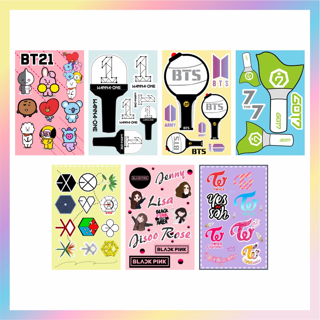  STIKER  KPOP EXO BTS  GOT7 BLACKPINK WANNAONE TWICE Shopee  