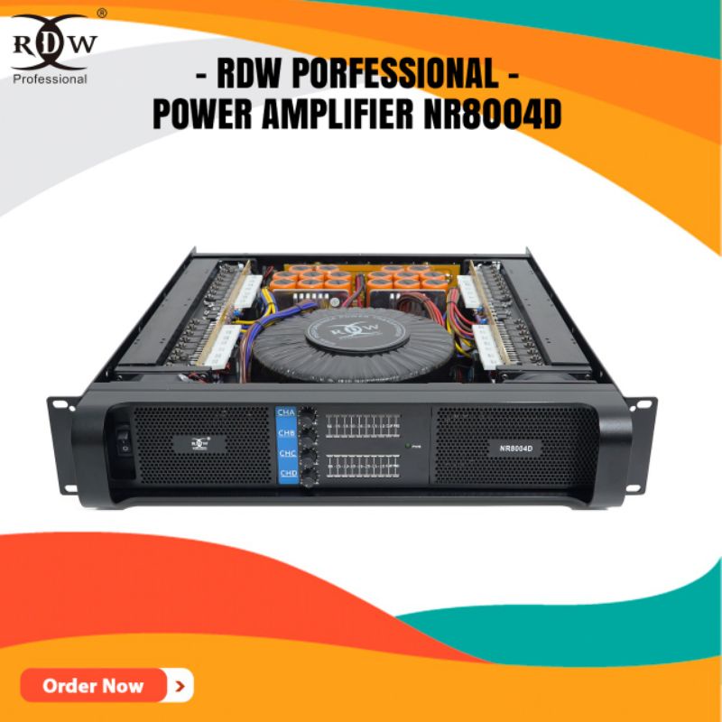POWER AMPLIFIER 4 CHANNEL NR8004D / NR 8004D  RDW PROFESIONAL