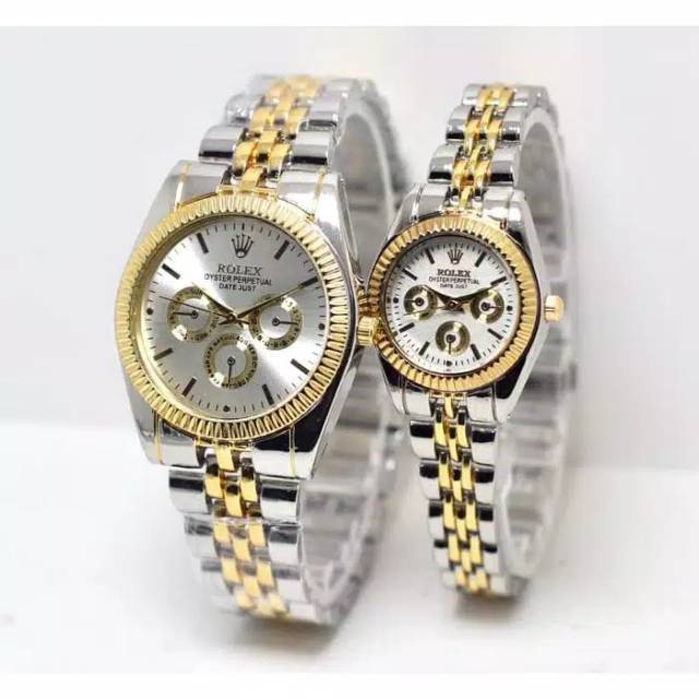 Jam Tangan Pria/Wanita Rolex Crono Off Combinasi stainliss Steel