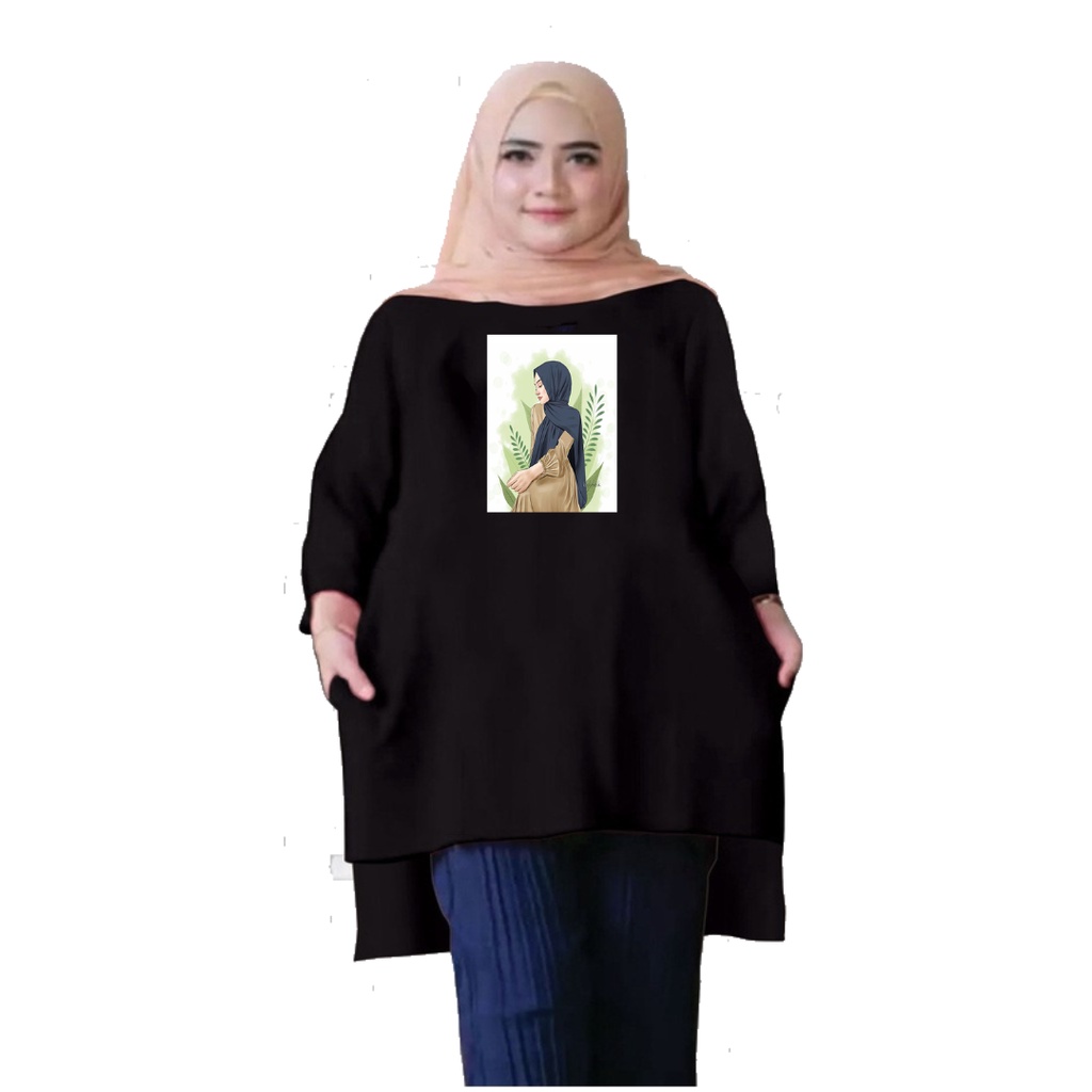 Tunik Atasan Wanita Jumbo Cewe Hijab /Baju Muslim/Blouse Jumbo