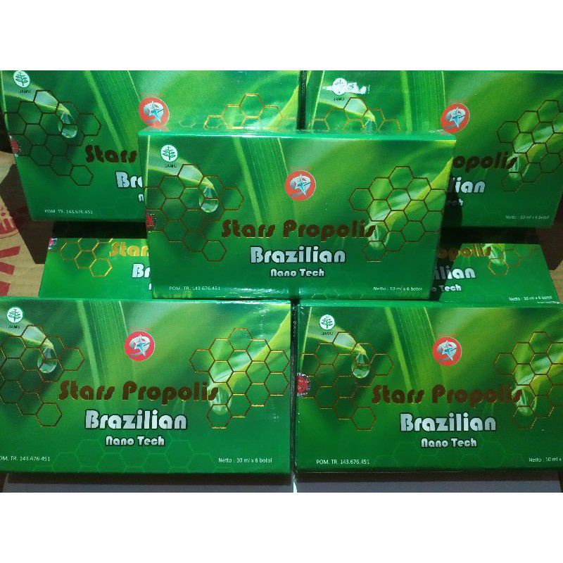 1 BOX STARS PROPOLIS BRAZILIAN ISI 6 BOTOL BPOM ORIGINAL NANO TECH STARS PROPOLIS BRAZILIAN
