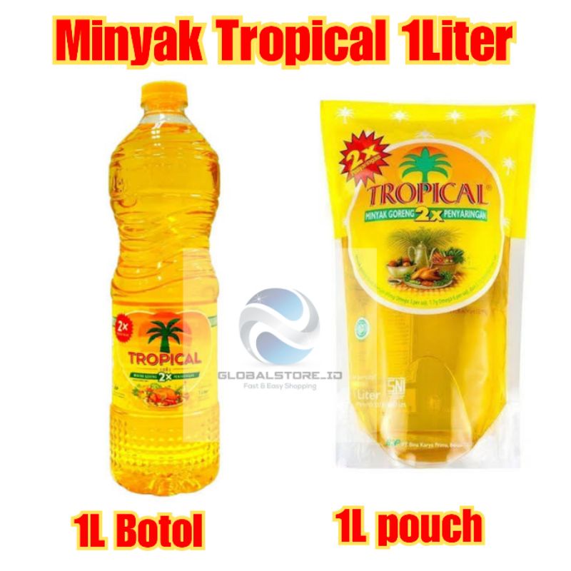 minyak goreng tropical 1 liter botol/pouch refill
