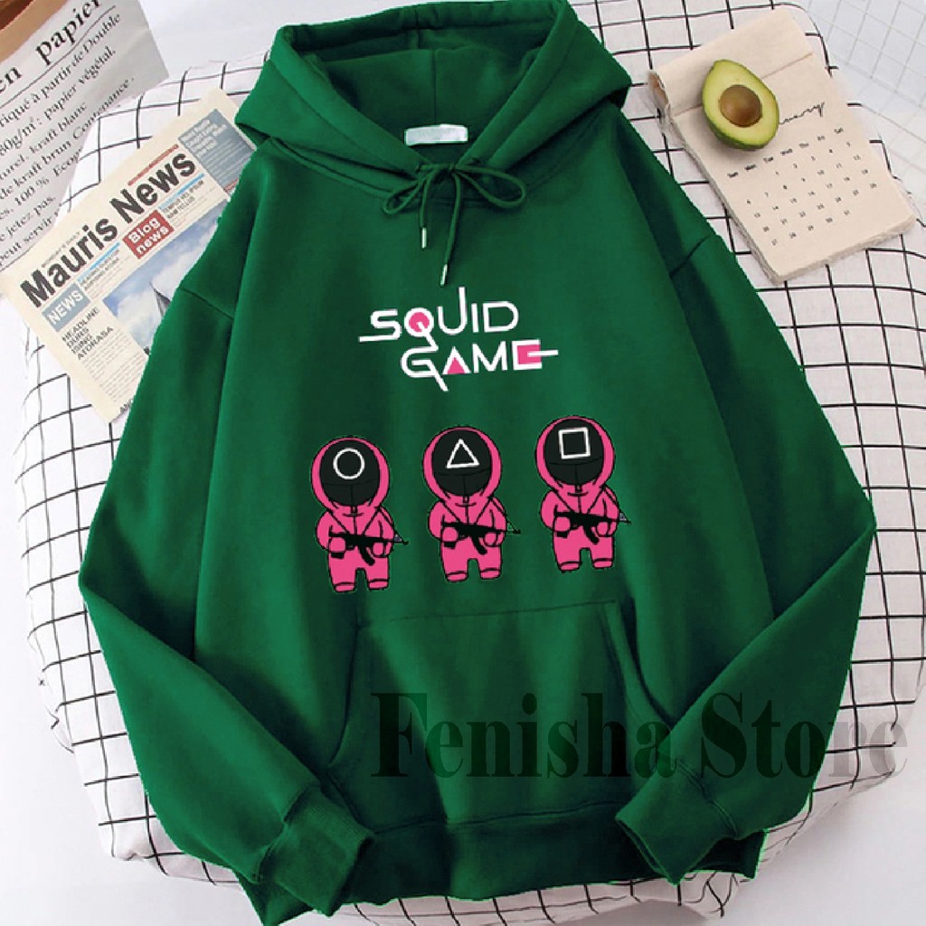 FenisahaStore Netflix Squid Game Jaket Sweater Hoodie Unisex  pria Dan Wanita Size M L XL XXL