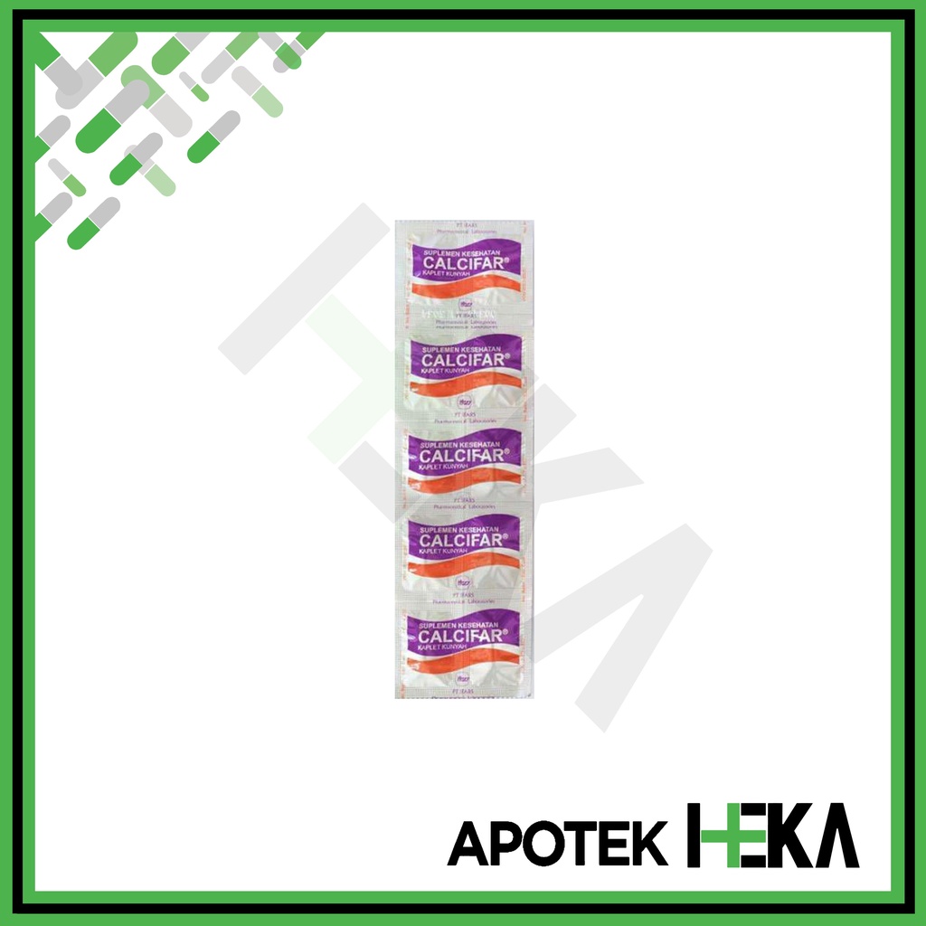 Calcifar Kaplet Kunyah Chewable Strip isi 10 - Suplemen Kalsium (SEMARANG)