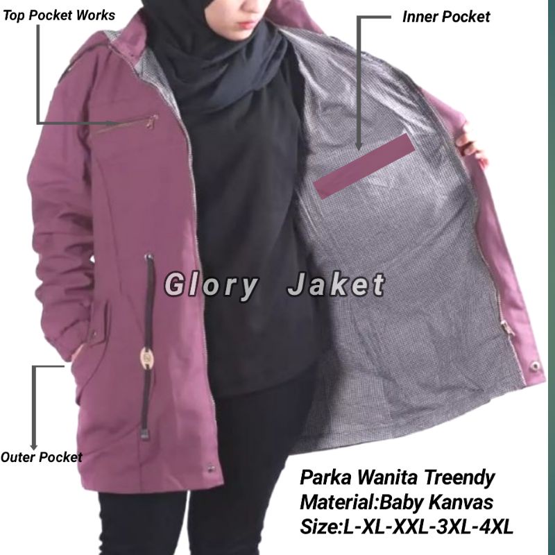 GLORY Jaket Wanita Parka Tahan Angin Cocok Untuk Berkendara