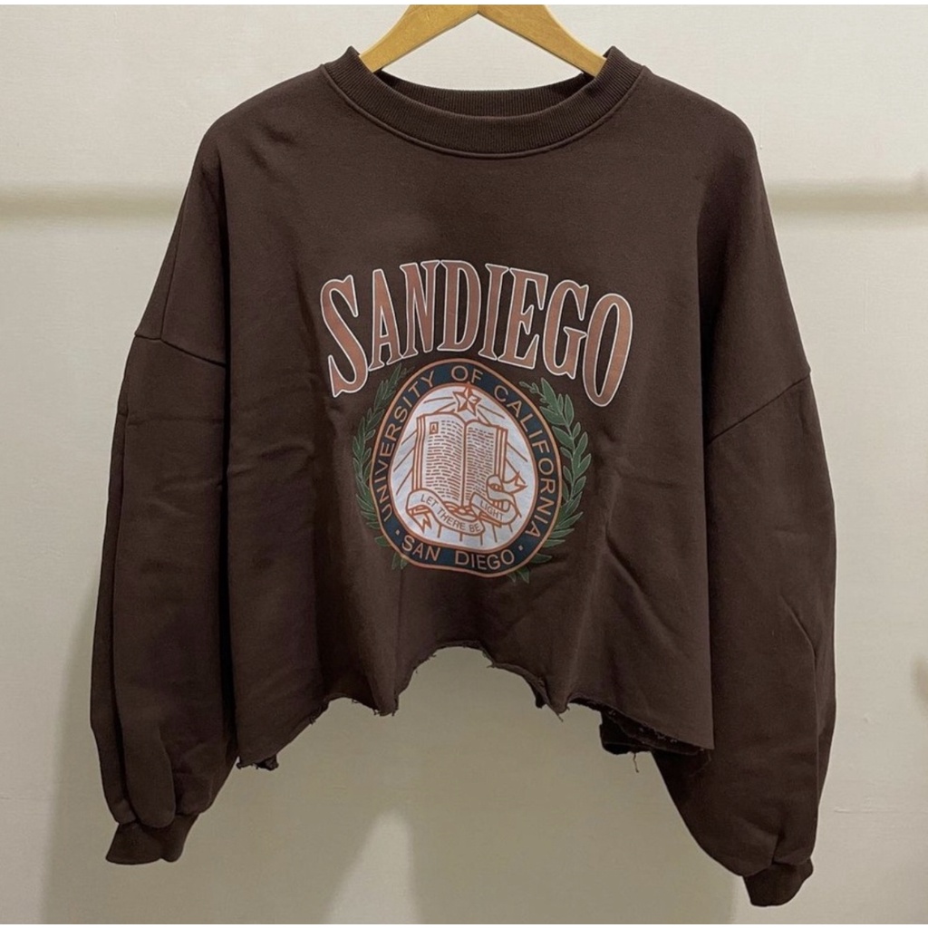 SANDIEGO COFFE SWEATER CROPE BAHAN FLEECE