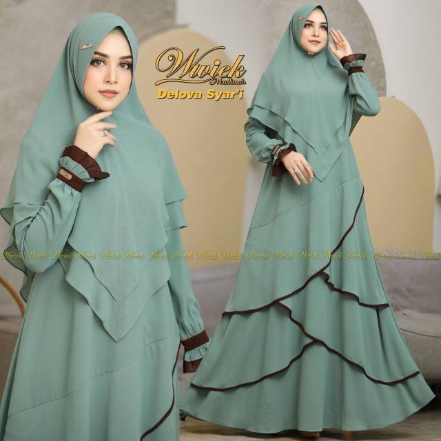 Gamis Syar'i DELOVA SET Original By Wwiek Muslimah