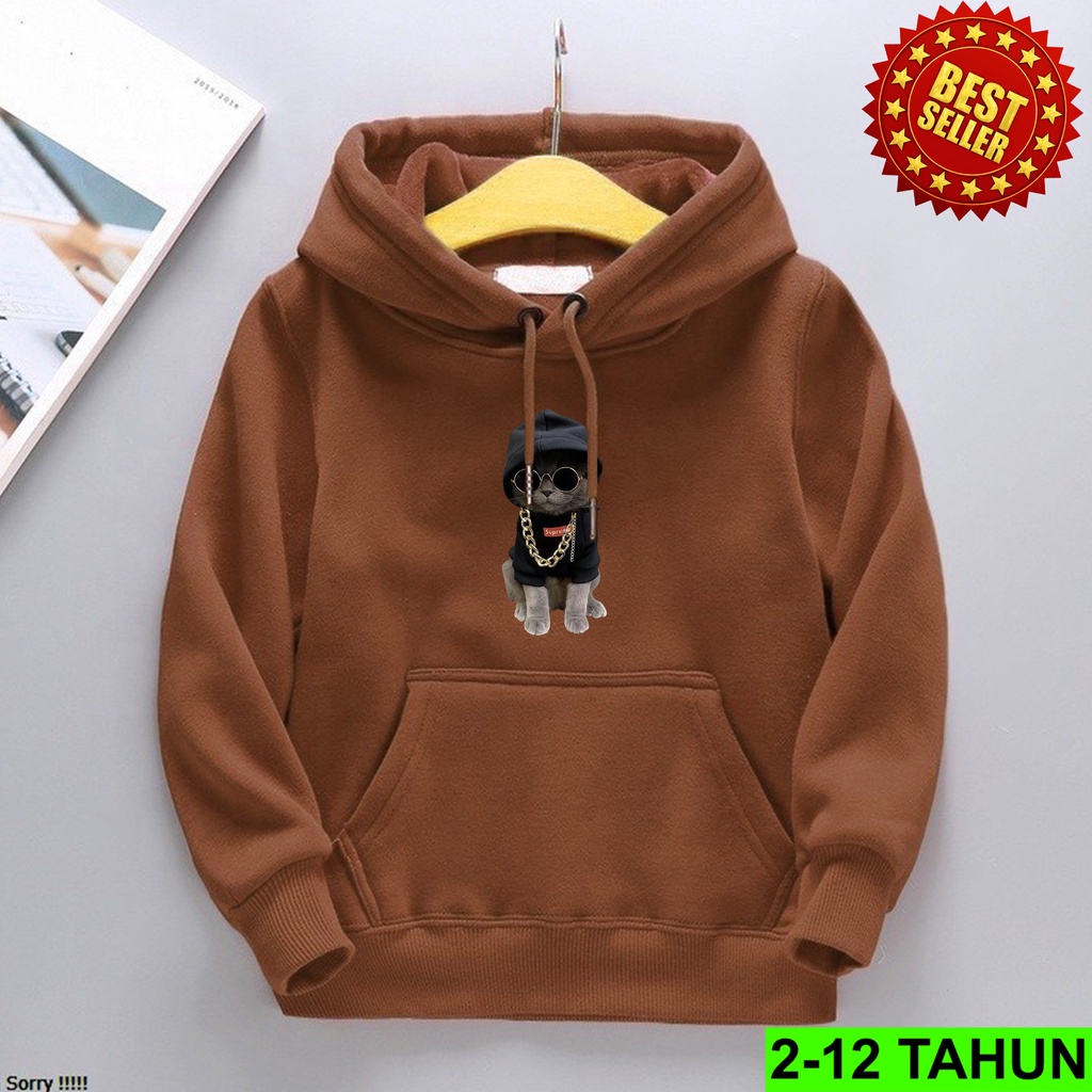 Hoodie anak laki-laki usia 2 3 4 5 6 7 8 9 10 tahun / Hooodie anak laki laki perempuan KUCING Sweater anak terbaru / switer distro