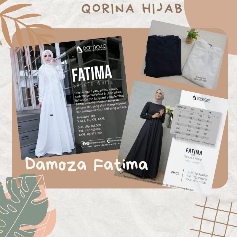 Gamis manasik / gamis mutif terbaru / damoza Fatima hitam / gamis putih / gamis hitam