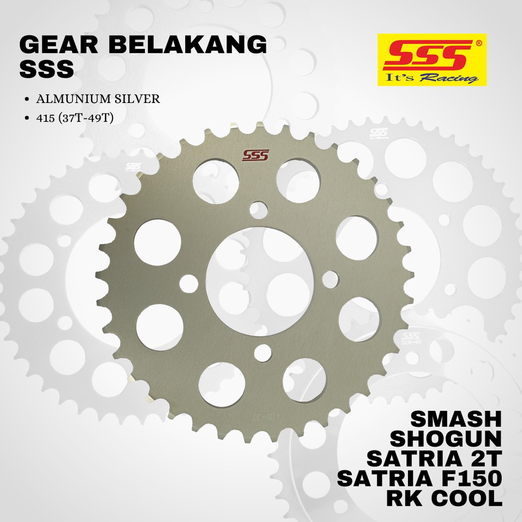 Gear gir suzuki smash shogun satria f150 sss 415 37 49 alumunium silver