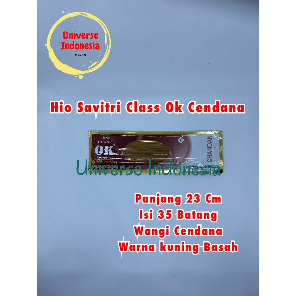 Hio Dupa Savitri Class Ok Cendana  Panjang 23 Cm Isi 35 Batang Wangi  Cendana Warna Kuning Basah