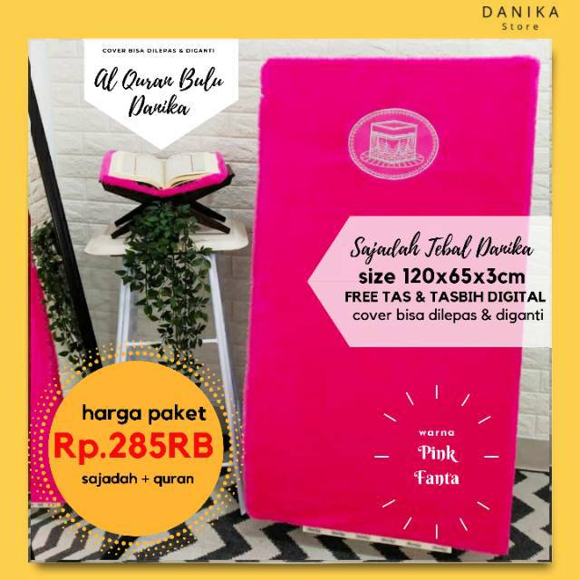 PAKET SAJADAH TEBAL & QURAN A5 TERJEMAHAN DARI DANIKA TANPA TAS SAJADAH