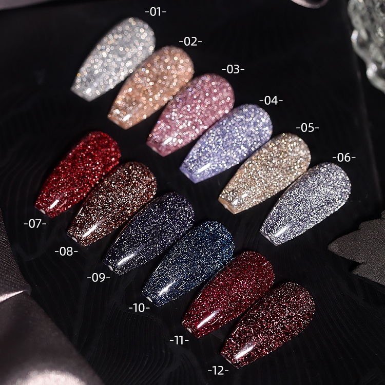 Kutek Gel UV LED Diamond Reflektive Flash Gliter Nail polish Gel Art/Cat Kuku 15ml