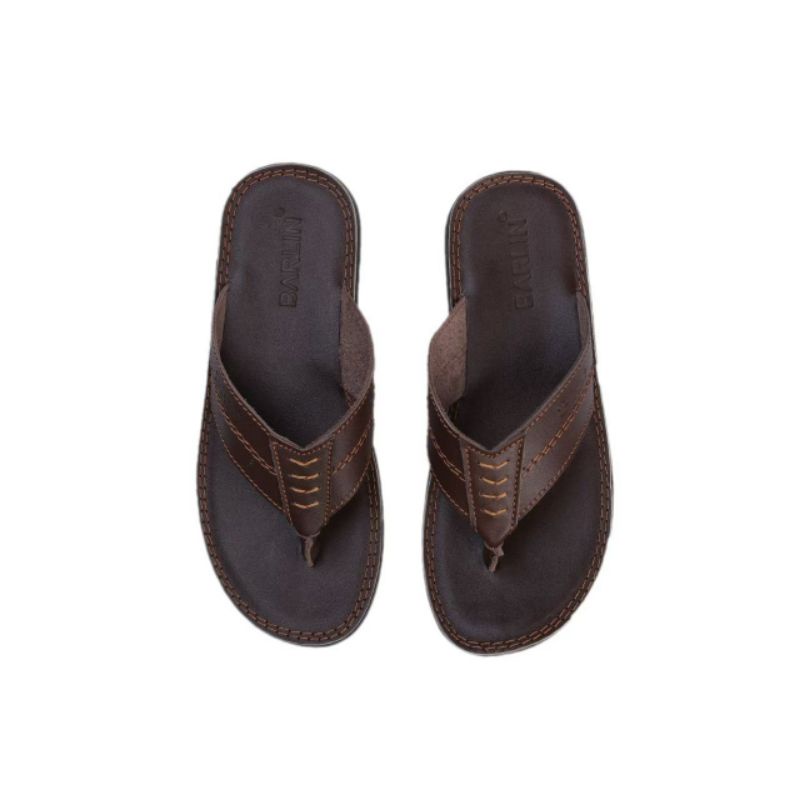 Sandal Kasual Pria Kulit Asli 100% BARLIN Sandal Santai/Sehari-hari/Formal Brand Ori Sandal jepit